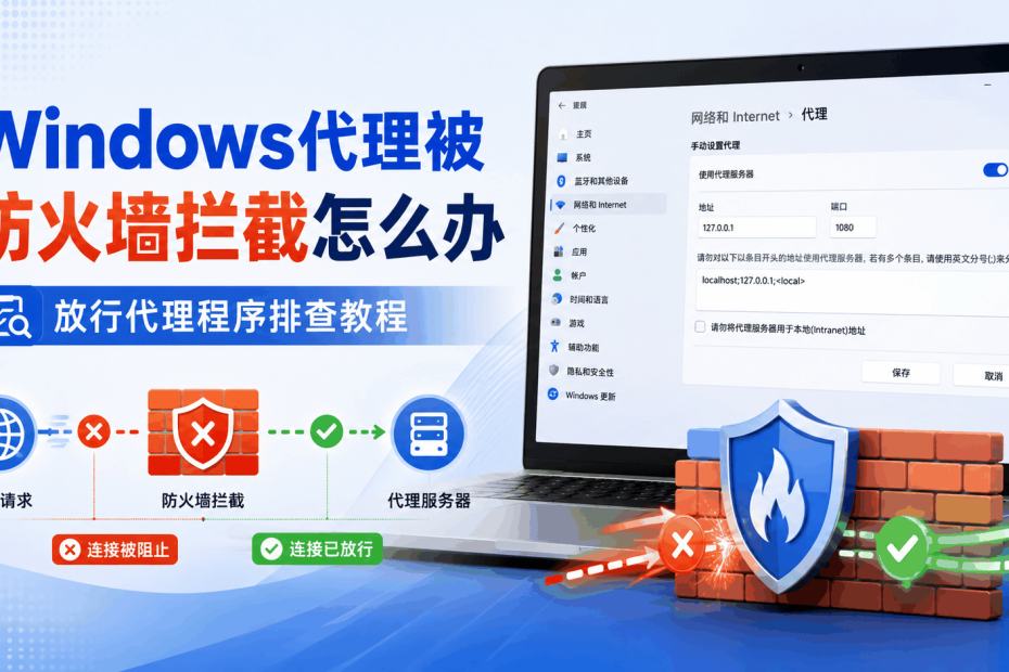 Windows代理被防火墙拦截，Windows 11/10 放行代理程序和防火墙规则排查教程